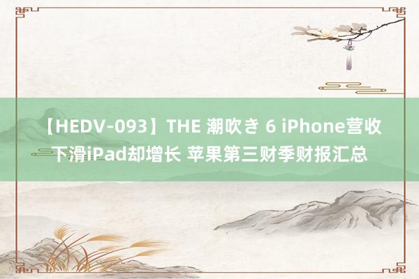 【HEDV-093】THE 潮吹き 6 iPhone营收下滑iPad却增长 苹果第三财季财报汇总