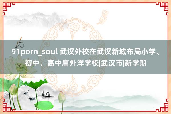 91porn_soul 武汉外校在武汉新城布局小学、初中、高中庸外洋学校|武汉市|新学期