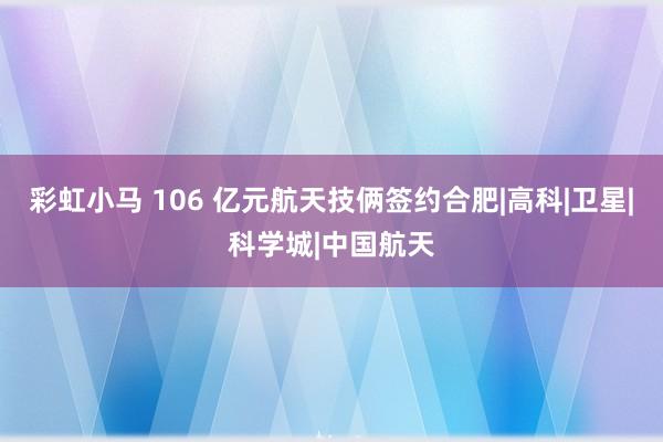 彩虹小马 106 亿元航天技俩签约合肥|高科|卫星|科学城|中国航天