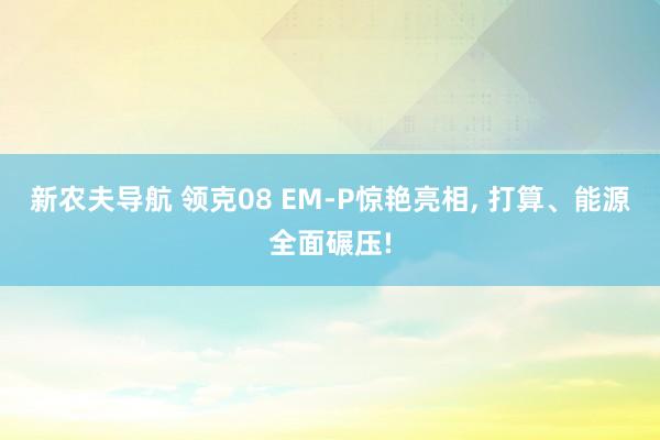 新农夫导航 领克08 EM-P惊艳亮相， 打算、能源全面碾压!